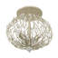 Plafonnier semi-encastré en cristal 3 lumières Bask - Poussière d'or
