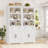 71.7" Bookcase With Open Shelves And Drawers-2095070399