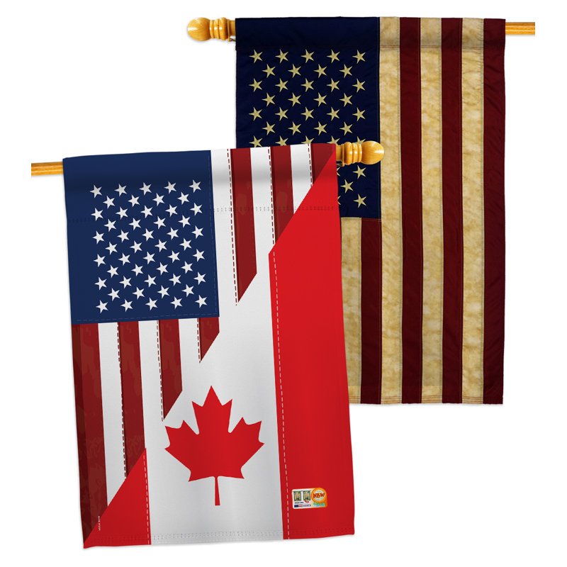 Ensemble de 2 drapeaux de maison 2 côtés en polyester 40 x 28 po amitié impressions