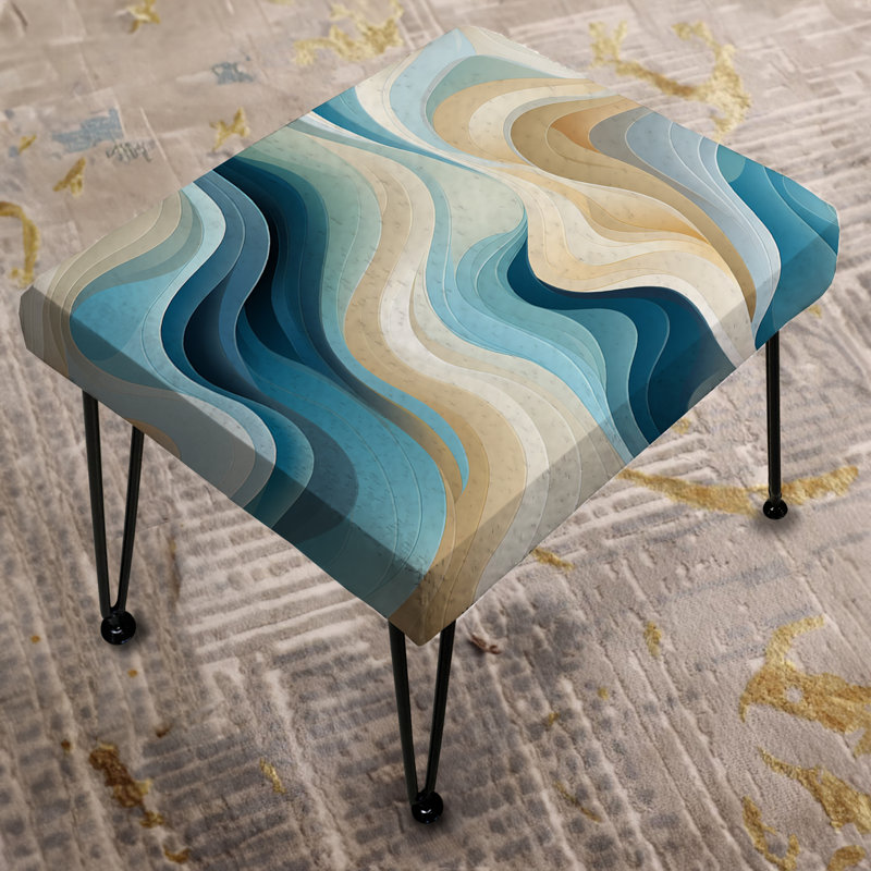 Coastal Harmony - Repose-pieds rectangulaire abstrait