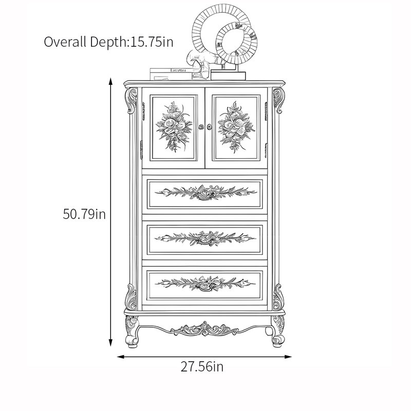 Spacious Storage Cabinet with Artistic Designs