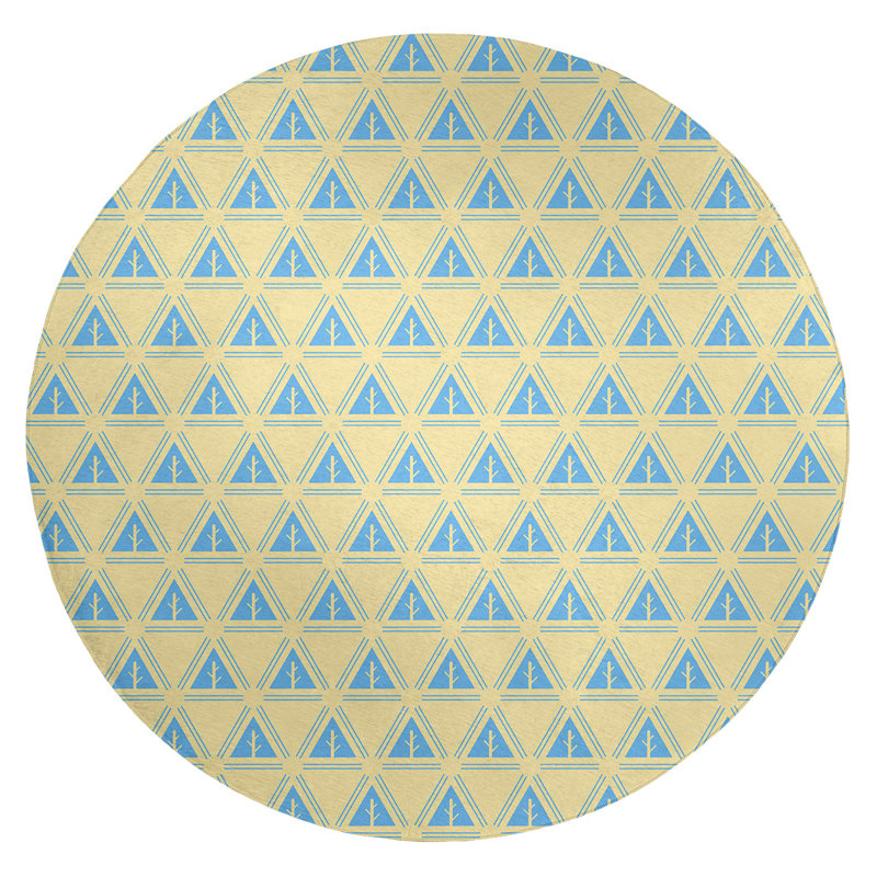 Chenille Geometric Indoor Rug, Round 5'