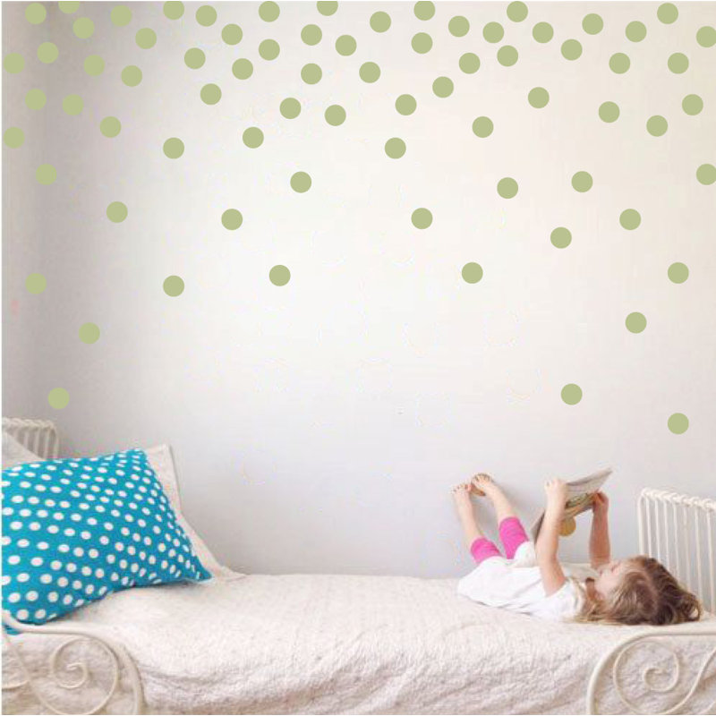 Adhésif décoratif à pois, Céladon, H 24 po x l 39 po x P 0,01 po