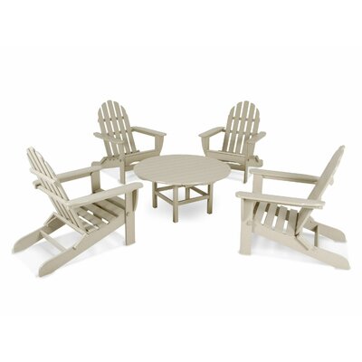 Classic Folding Adirondack 5-Piece Conversation Group -  POLYWOOD, PWS119-1-SA