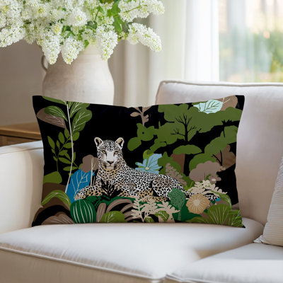 Oreiller rectangulaire réversible intérieur / extérieur Tai Leopard