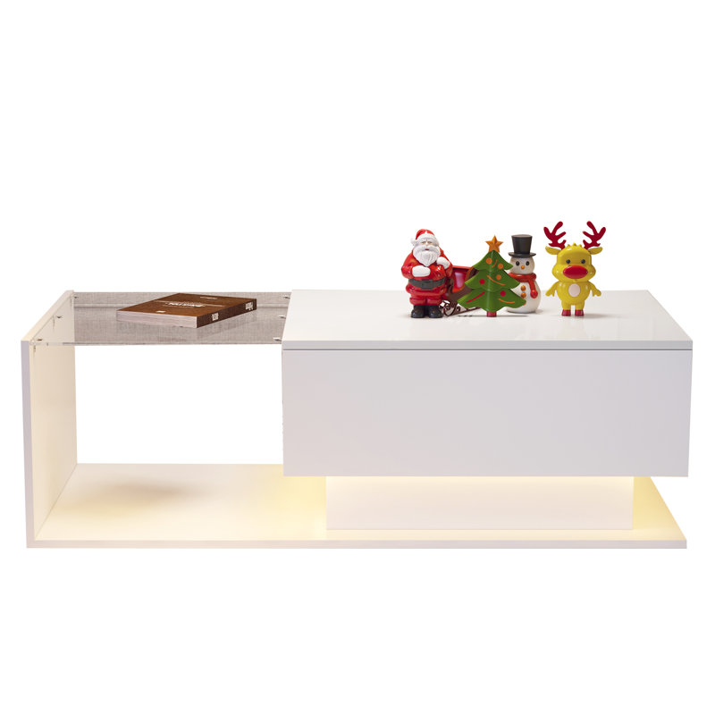 Coffee Table with Storage, White