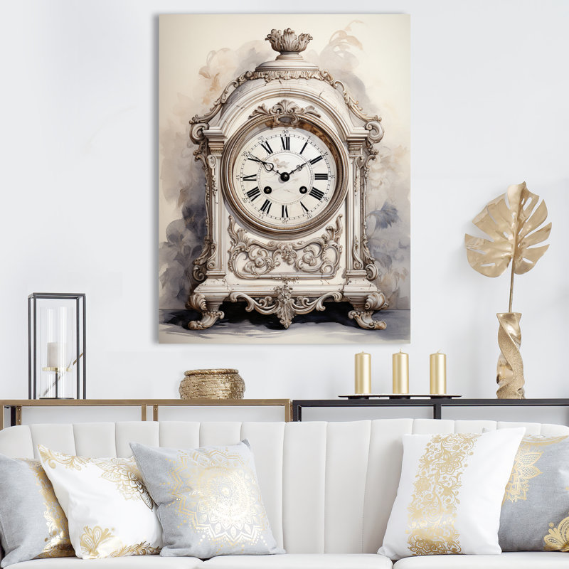 Horloge classique sophistiquée - impression, H 40 po x l 30 po x P 1,5 po, Toile tendue