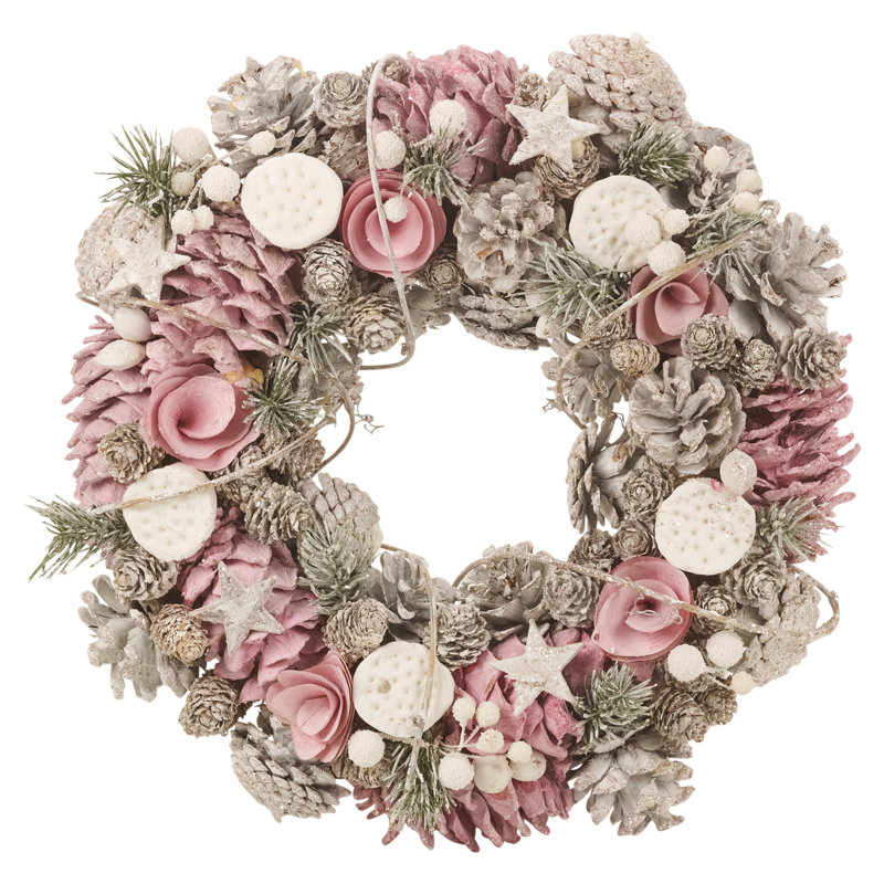 Pine Cone Wreath, 24cm H x 24cm W x 3cm D