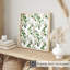Floral blanc, fleurs roses, chalet, reproduction d'art non encadrée-618833102