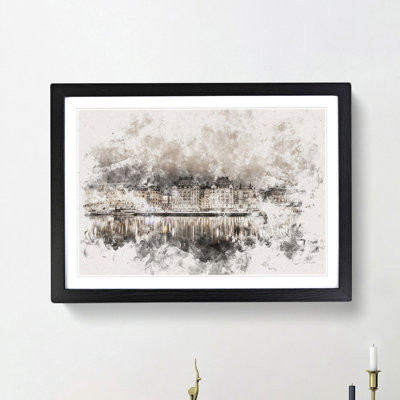 Reflection of Stockholm in Sweden - Picture Frame Painting Print