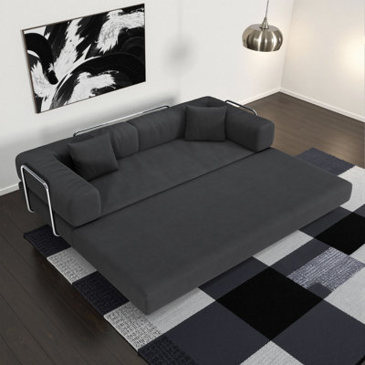 Canapé modulaire de 78,8 pouces, canapé convertible Pudding Block, canapé-lit sur pied gris