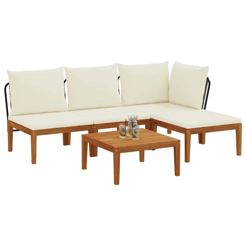 Garden Lounge Set Solid Acacia Wood & Rope Sofa Outdoor Furniture Patio