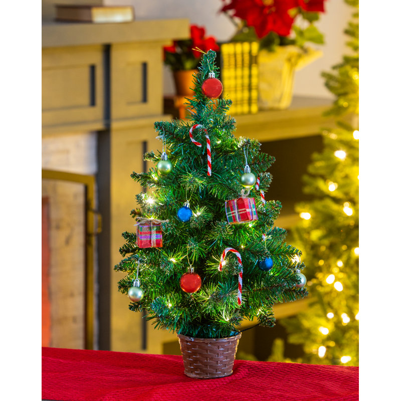 Arbre de Noël réaliste pin vert 2 'H 2' avec 36 lumières DEL