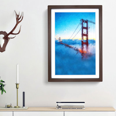 Mist over the Golden Gate Bridge - Picture Frame Graphic Art Print