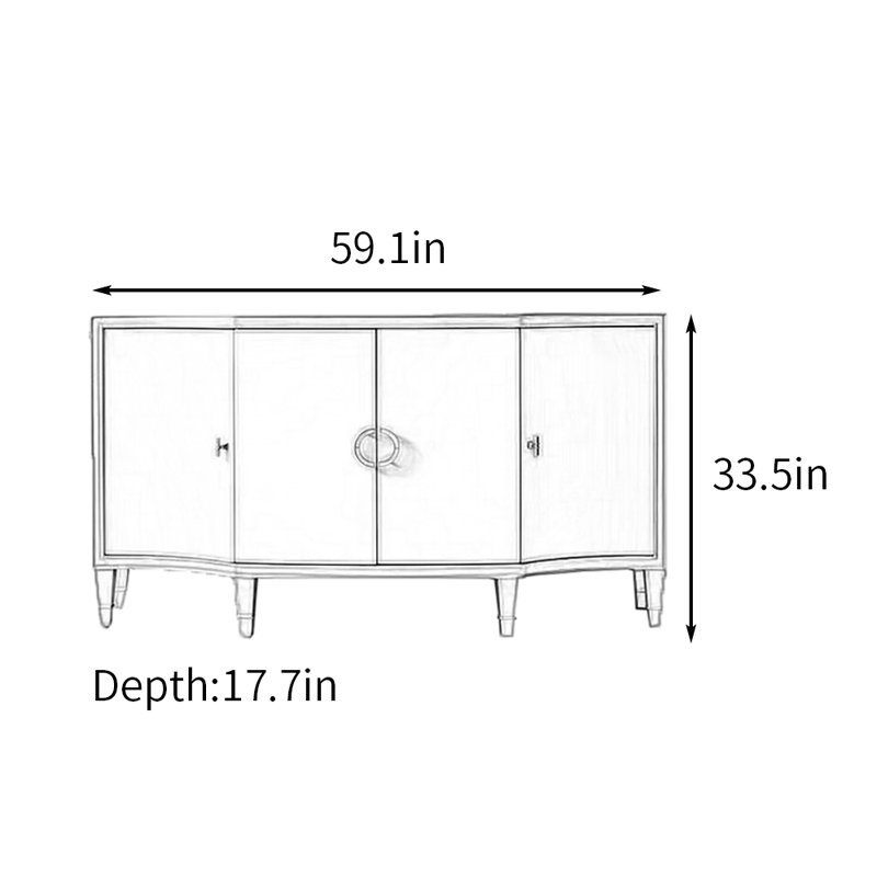 Simple Style Large Capacity Sideboard