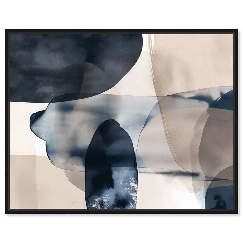 Art, art abstrait, toile, mouvement monochrome, Cadre flottant noir, H 31 po x l 25 po