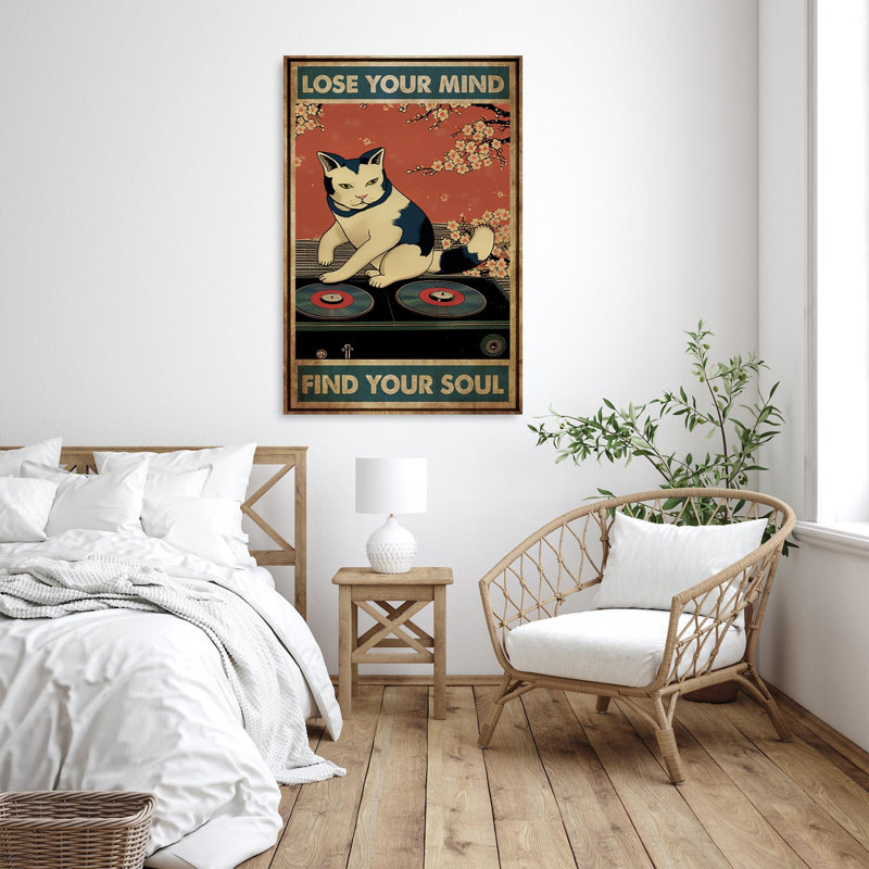 Chat, «Lose your mind», impression sur toile, H 20 po x l 16 po x P 1,25 po