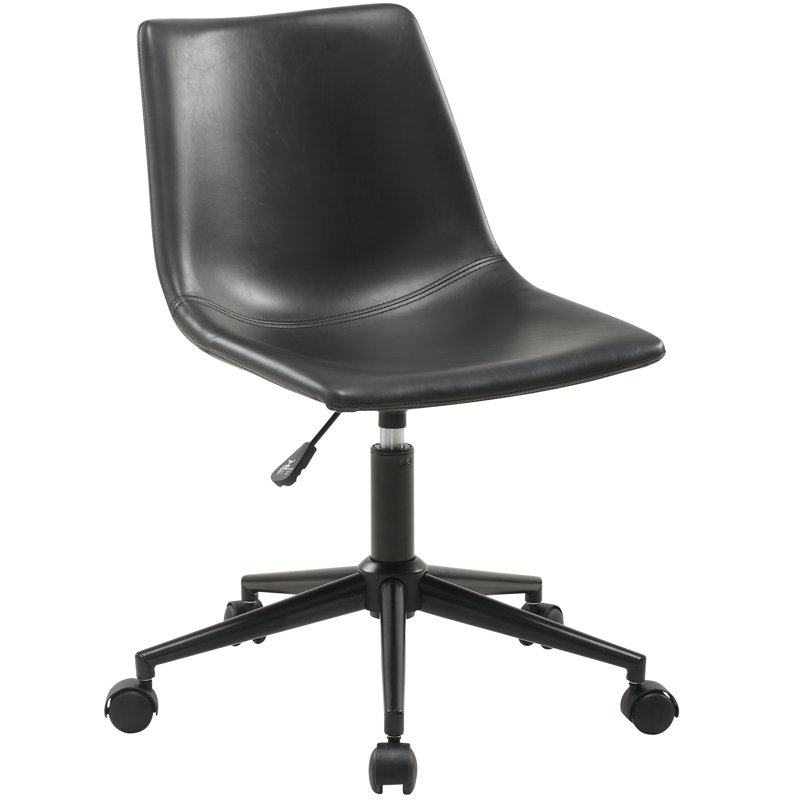 Chaise de bureau en cuir Kairo Pu, Noir