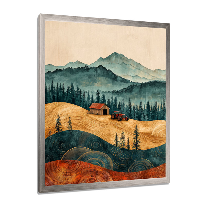 Gerassimos - Paysages, art mural, salon, H 44 po x l 34 po, Reproduction encadrée d'une seule photo, Argent argent