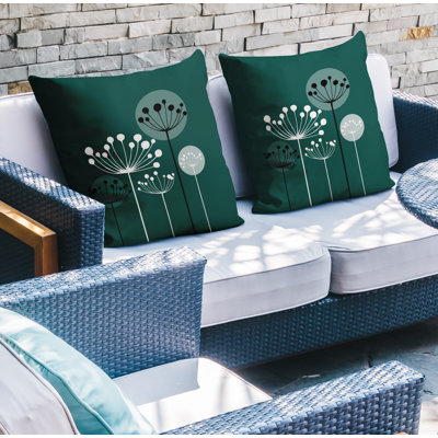 Floral Outdoor Reversible Throw Pillow