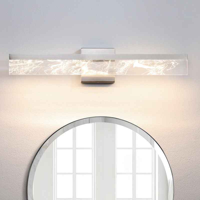 Éclairage à intensité variable pour meuble-lavabo à DEL 24 po Muammar, Nickel satiné, 4.72" H x 24" W x 3.23" D