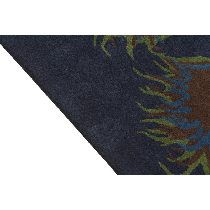 Tapis carré bleu marine Orlando