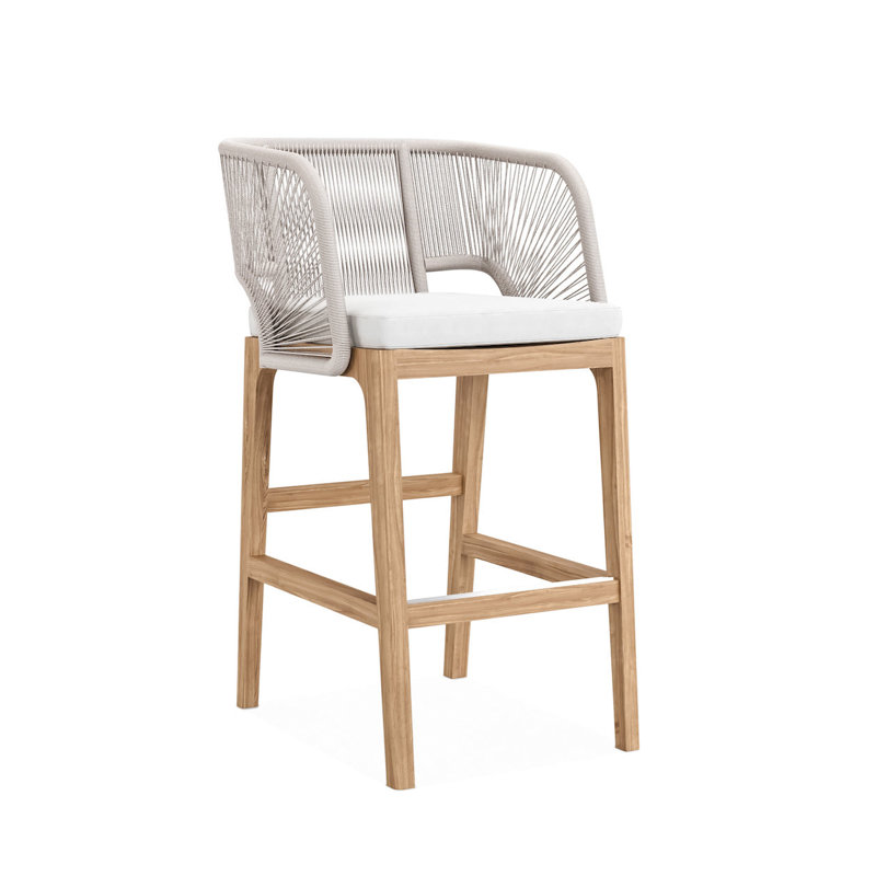 Amadora Bar Chair - Silver, Natural