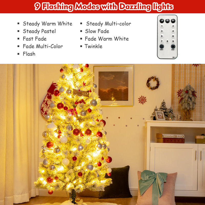 Anestis 155cm H Lighted Artificial Christmas Tree