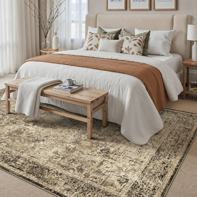 Vintage Brown Area Rug, Rectangle 3' x 5', Brown