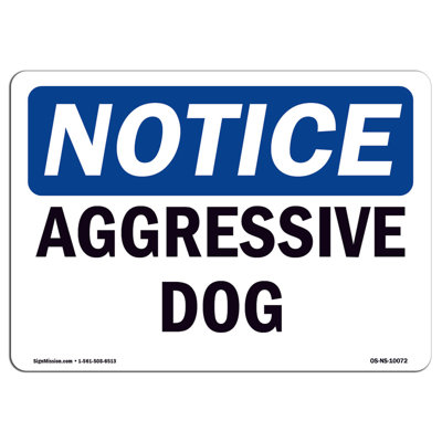 Plaque en aluminium pour chien agressif 12 x 18