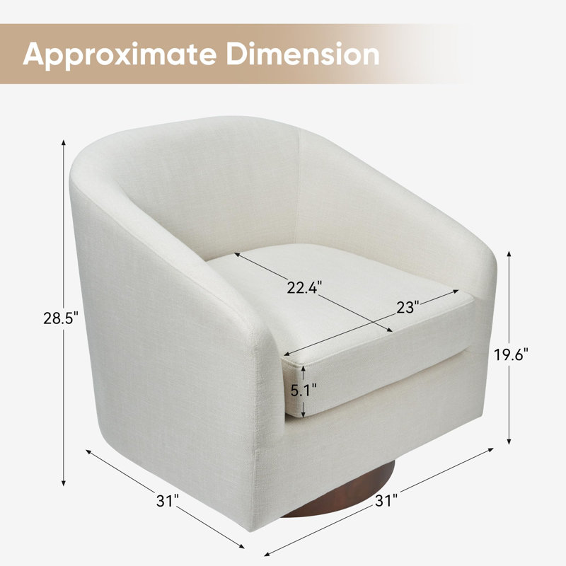 Pivot de 31 po de largeur, Lin beige / mélange de lin