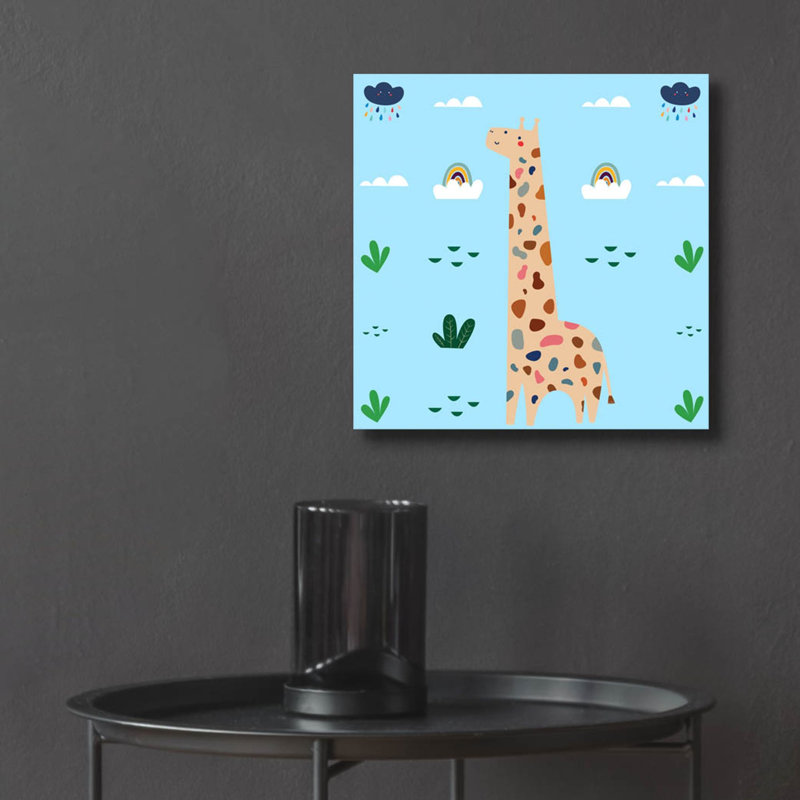 «Cute Girafe 2» par Epic Portfolio, art mural en verre acrylique, H 12 po x l 12 po x P 0,13 po