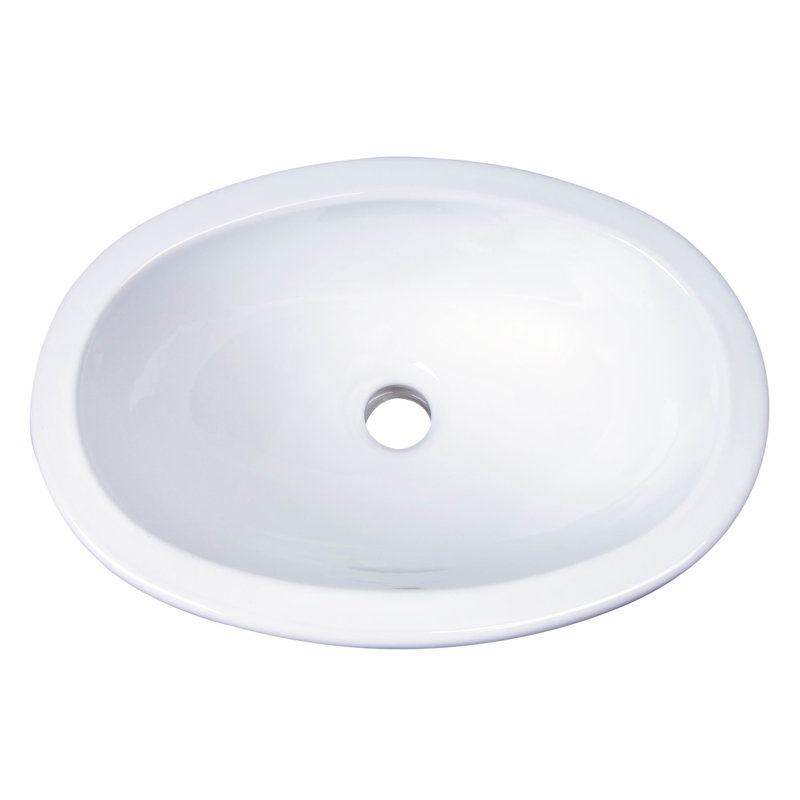 Barclay Lily 12.88'' White Vitreous China Oval Bathroom Sink with Overflow