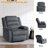 Ameiah Upholstered Dark Gray Corduroy Manual Push Back Recliner Chair with Wingback-919414066