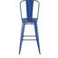 Tabouret de comptoir toutes saisons avec dossier amovible et siège en résine de polyester Britian-14696901-14696899