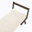 Banc de style Mid-Century moderne avec pieds en bois de noyer, repose-pieds en tissu d'ameublement chenille beige-182689906