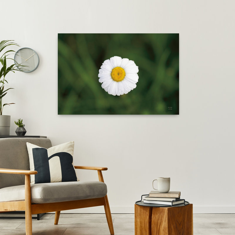 Art contemporain, paysage de marguerite abstraite, H 24 po x l 36 po