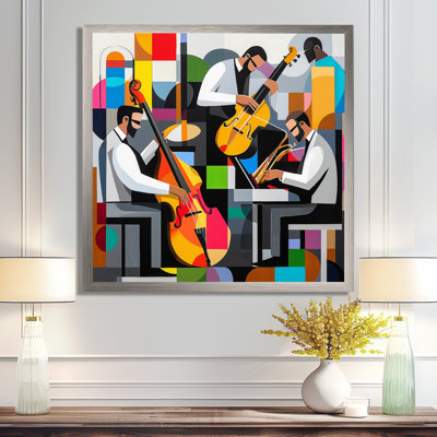 Art Deco Jazz Musisans In The Studio II - Art mural impression musique Jazz