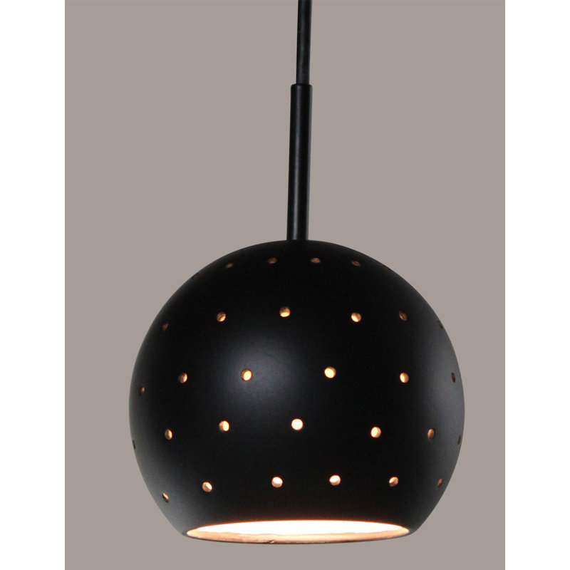 Luminaire suspendu sphère 1 lumière del brillance, Noir ardoise