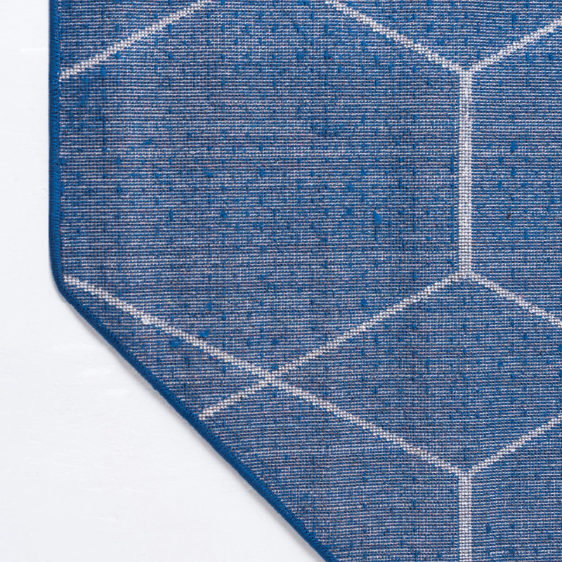 Tapis géométrique Debrodie, Navy Blue, Octagon 7'10"