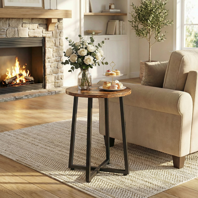 Table de bout ronde 21,7 po Phair, Brun
