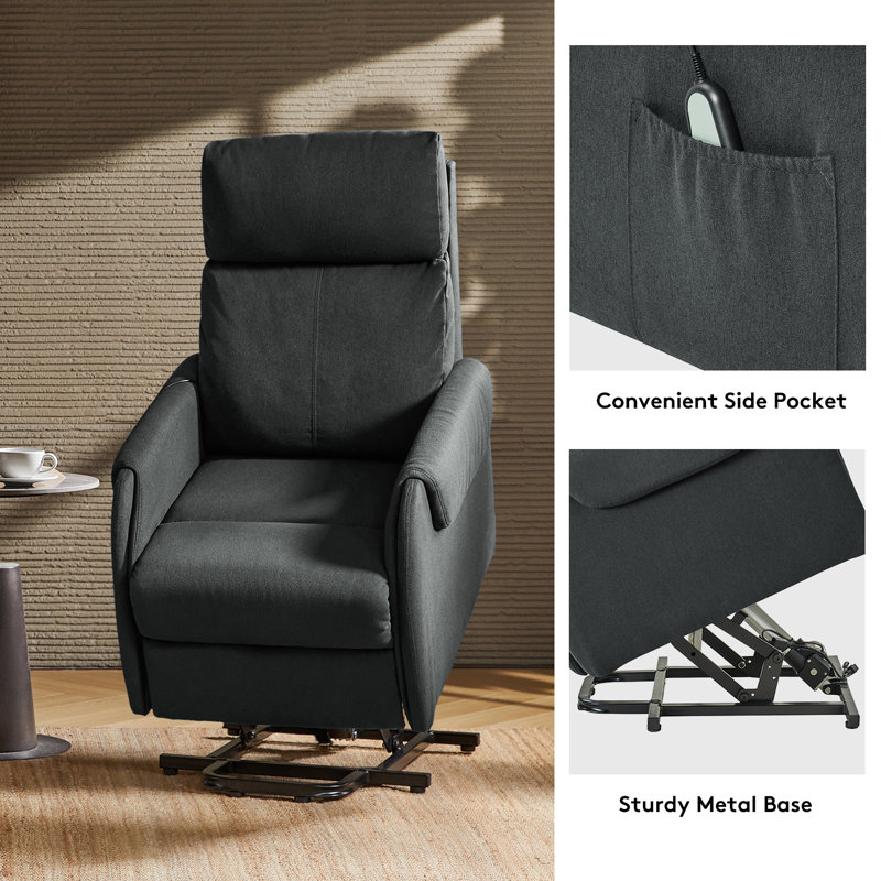 Fauteuil inclinable électrique lève-personne de 26 po de largeur (ensemble de 2), Gris anthracite