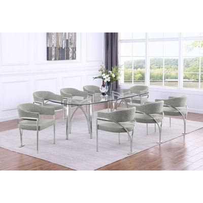 Grandeur Tempered Glass Dining Set by Orren Ellis