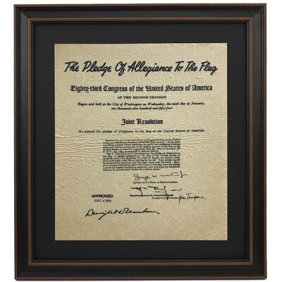 Resolution of Congress to Amend the Pledge of Allegiance to the Flag 1954 | Framed Textual Art Print on Antique Parchment -  Alcott HillÂ®, 4F1A835683CA49CD82474E06238ECA5E