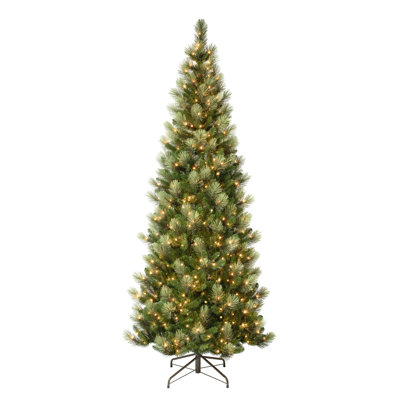 Pre-Lit Slim Pine Christmas Tree