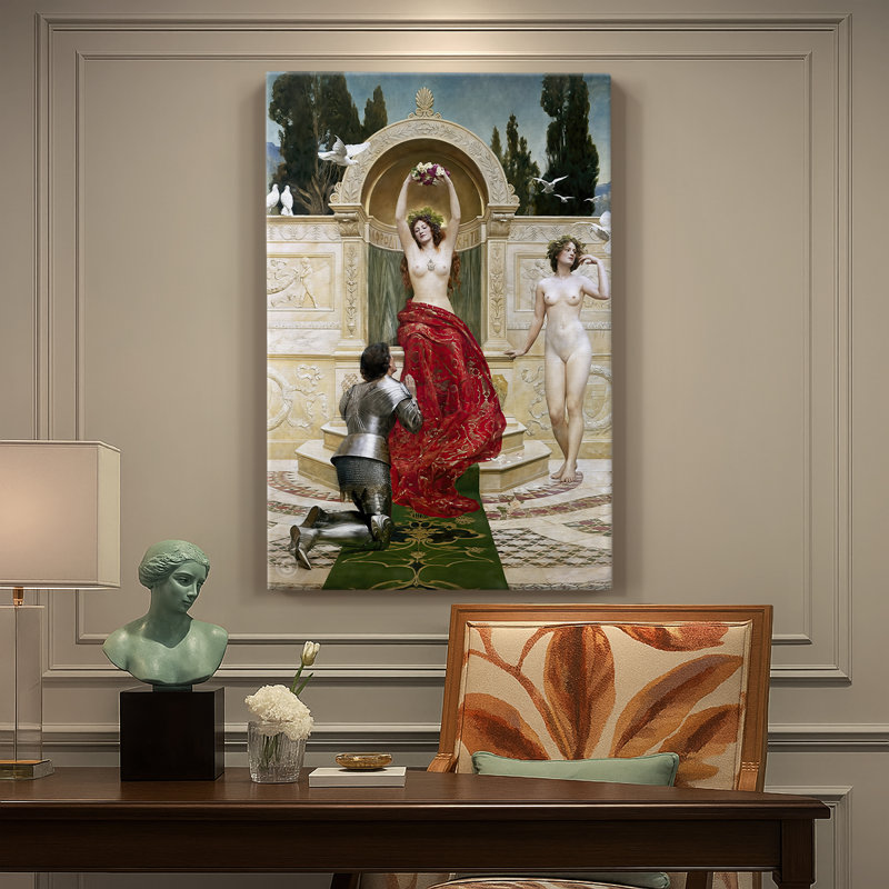 Dans le Vénusberg - toile tendue par John Collier, 24 po x 36 po