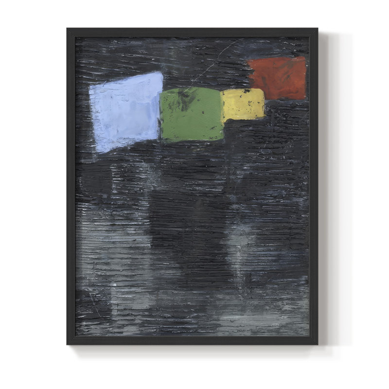 Prisme foncé I, reproduction encadrée - bois massif, H 11 po x l 9 po, Noir, noir, noir, noir