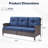 All-Weather Outdoor Wicker Patio Contoured Armrests Sofa With Cushions-1052111015