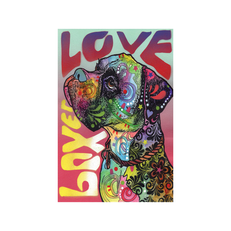 Boxer Love by Dean Russo - Print on Canvas, No Frame, 66.04 cm H x 45.72 cm W x 1.91 cm D