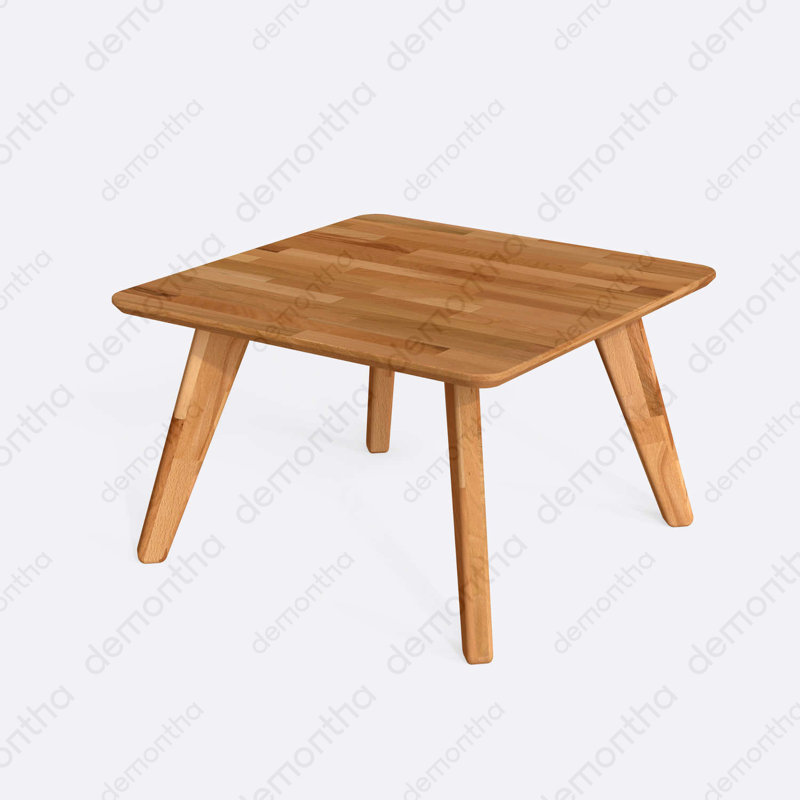 Table basse Dakota, table de salon minimaliste en bois de hêtre massif, H 17,7 po x L 30,7 po x l 30,7 po